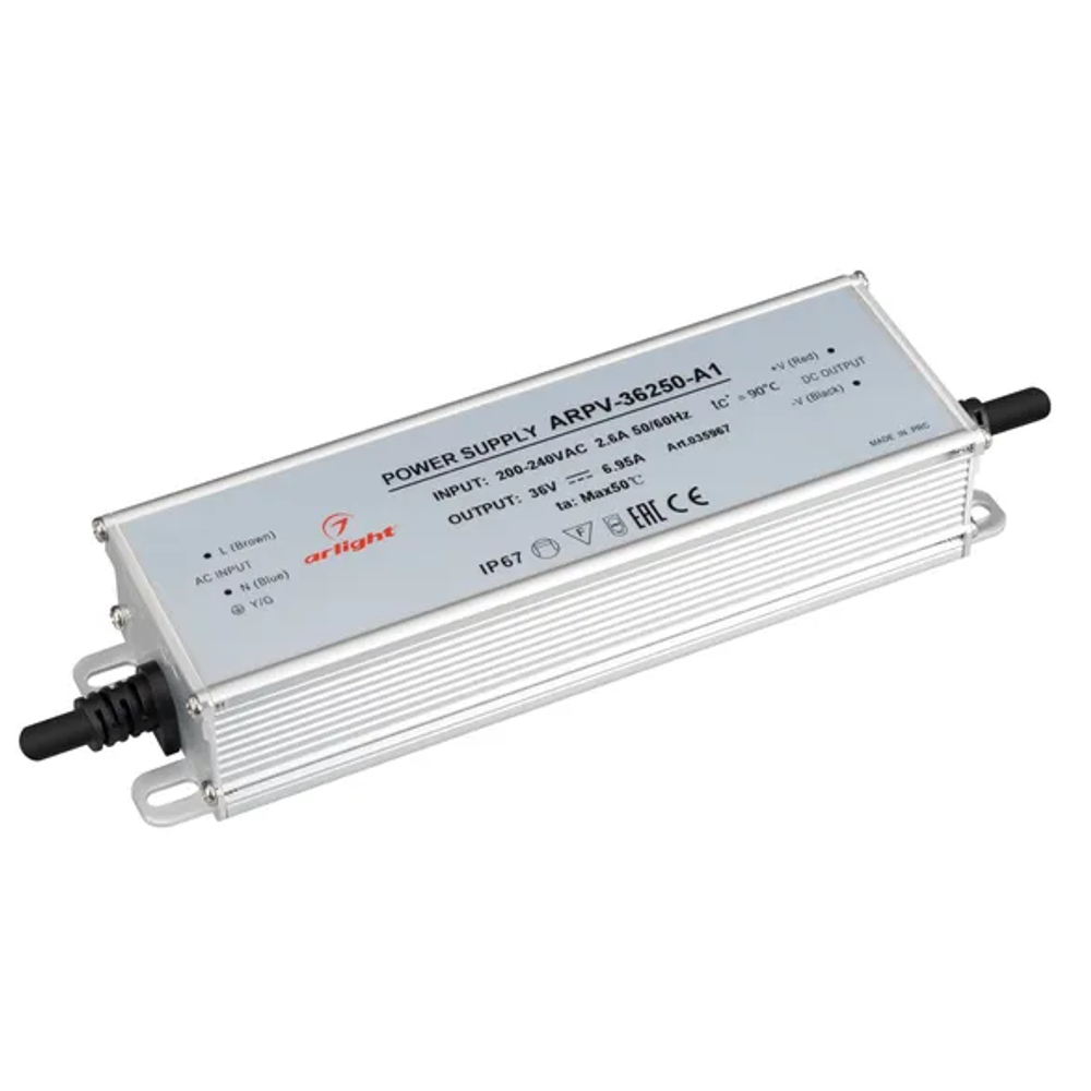 Блок питания ARPV-36250-A1 (36V, 6.95A, 250W) (Arlight, IP67 Металл, 3 года) 035967