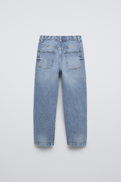 ZARA ДЖИНСЫ MOM FIT COMFORT, СИНИЙ