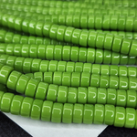 Бусины шайбы, рондель, салатовый, лэмпворк, стекло, р-р 6мм, цена за набор 10 шт