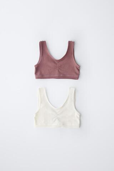 ZARA НАБОР ИЗ ДВУХ БЕСШОВНЫХ ТОПОВ, РАЗНОЦВЕТНЫЙ