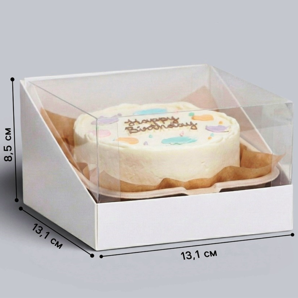 Коробочка с панорамным окном под бенто 131*131*85