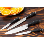 Нож кухонный Daniks, Black, шеф-нож, нерж сталь, 20 см, рук пласт, 161520-1