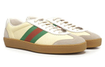 GUCCI Gucci G74 Web Leather Little Bee German Training Fashion Sneakers Women's Yellow Green Red