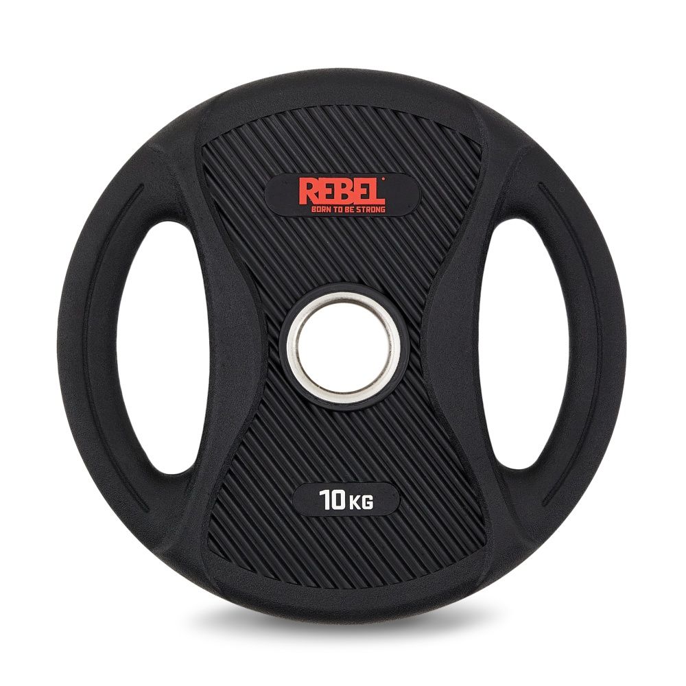 Диски олимпийские обрезиненные с двумя хватами 10 кг REBEL (пара)