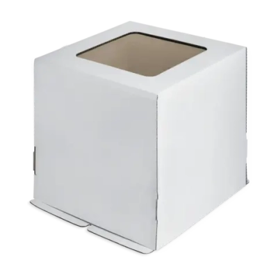 Коробка для торта с окном 30*30*30, белая