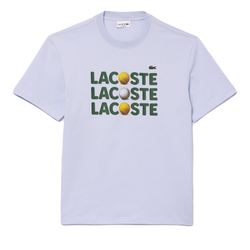 Мужская теннисная футболка Lacoste Heavy Cotton Tennis Ball Print T-Shirt - Бирюзовый