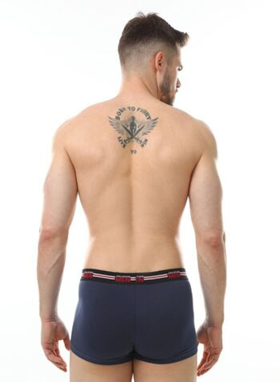 Мужские трусы-боксеры с широкой мягкой брендированной резинкой (Размер: XXL) (Цвет: синий)