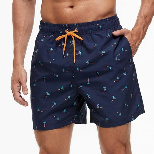 Мужские шорты темно-синие с принтом Romeo Rossi RR9504-5 Мужские шорты темно-синие с принтом Romeo Rossi RR9504-5