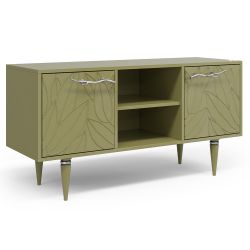 Тумба под ТВ Арт Колор leaves 117см Классик Сильвер Зеленая олива