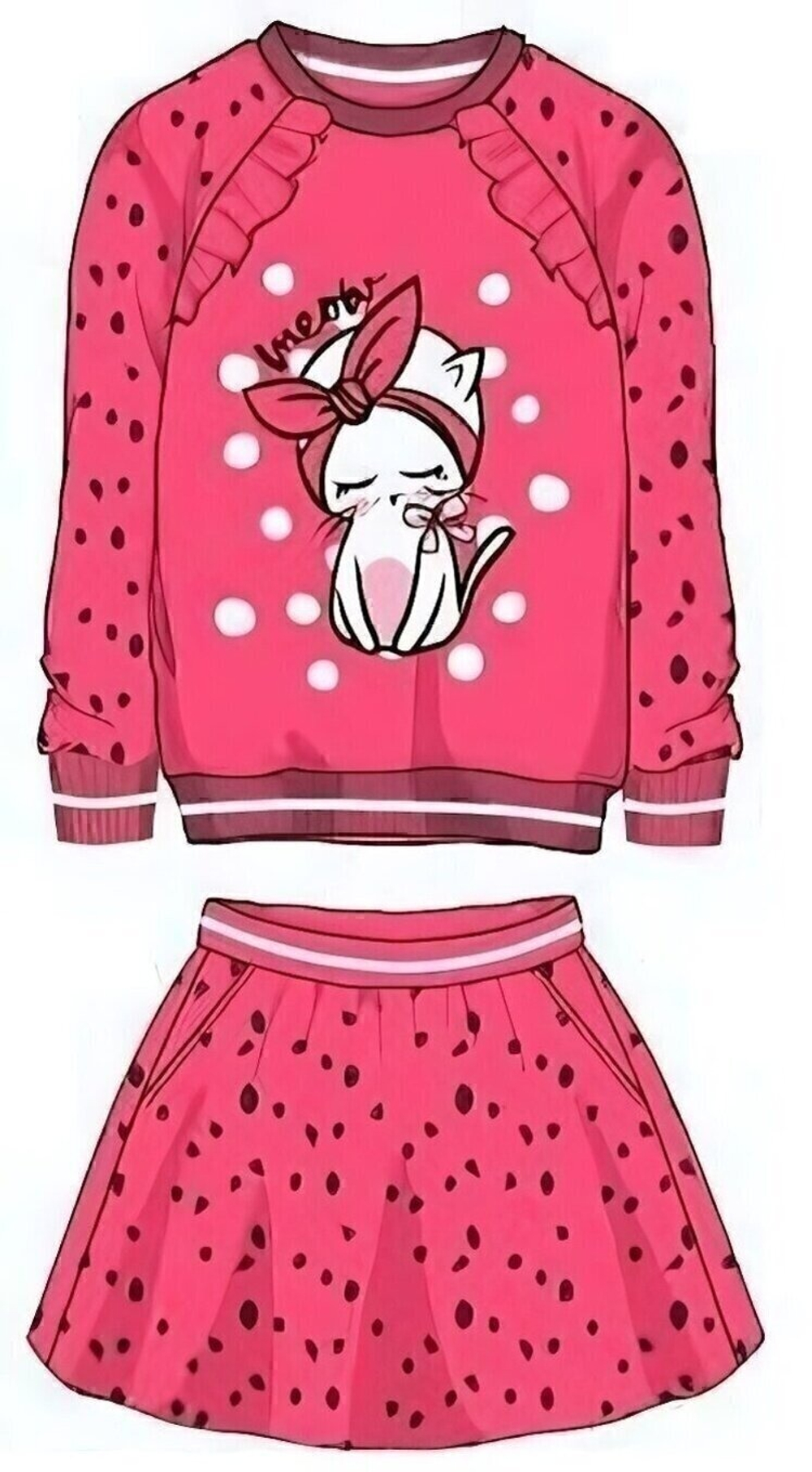 Костюм (Футболка дл. рукав + юбка) для девочек красный р.116 (Batik), 1 шт.