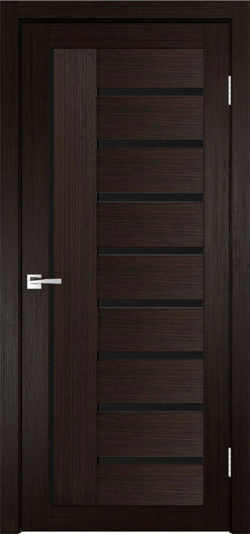 Межкомнатная дверь Y-6 / Цвет тон Венге / Остекление "Лакобель черное" / Двери Верда