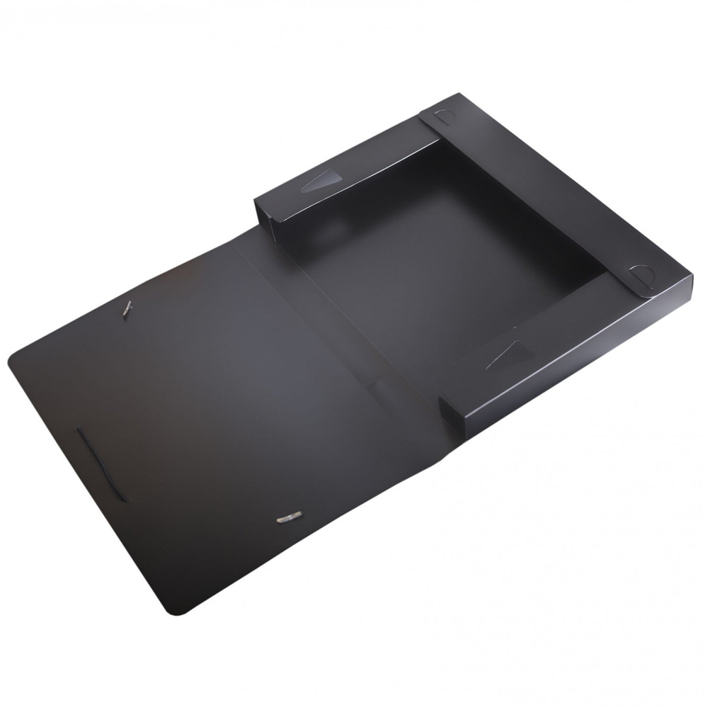 Папка на резинке Alingar, A4, 240х330х33 мм, 600 мкм, черная, матов. с цветным рисунком, "Black C"