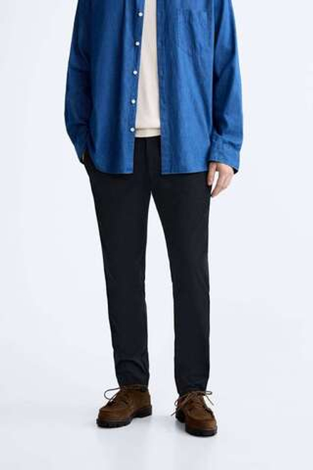 ZARA БРЮКИ SLIM FIT COMFORT,  МОРСКОЙ СИНИЙ