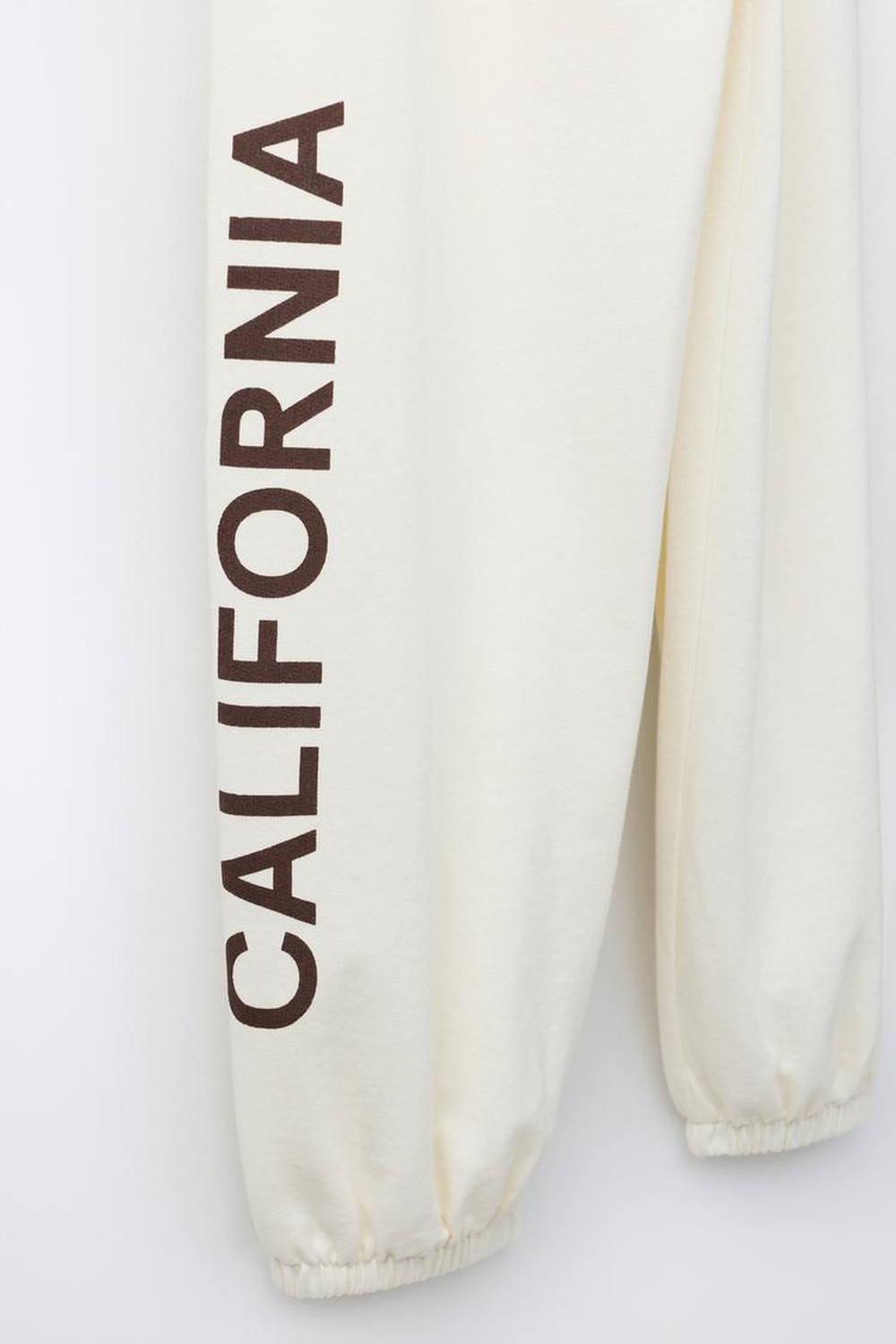 ZARA ФЛИСОВЫЕ БРЮКИ BALLOON С НАДПИСЬЮ, ЭКРЮ