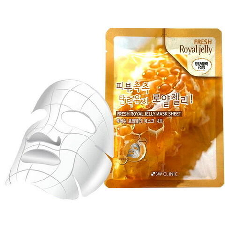 Тканевая маска для лица с маточным молочком 3W Clinic Fresh Royal Jelly Mask Sheet, 23гр