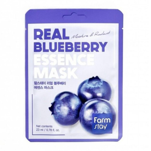 Тканевая маска с экстрактом черники Farm Stay Real Blueberry Essence Mask