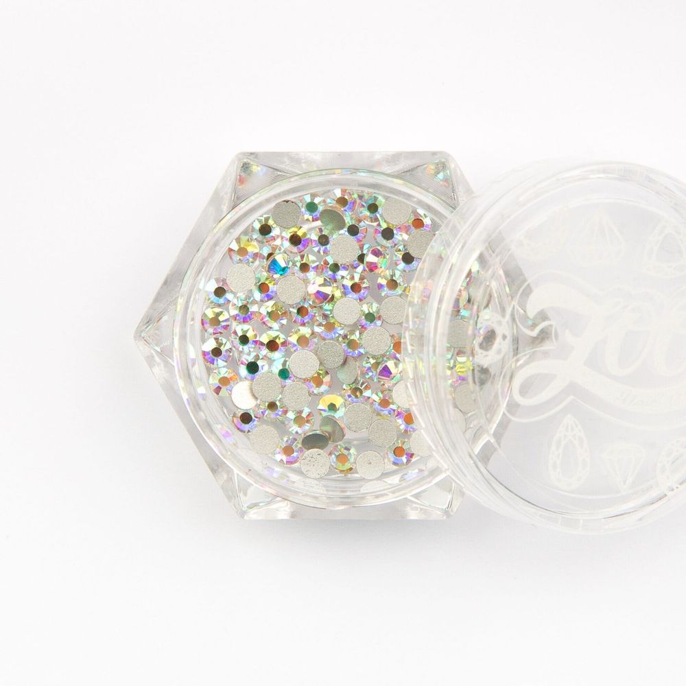 Zoo nail Стразы стеклянные прозрачные ABC голография SS8 (2,5мм), 100шт