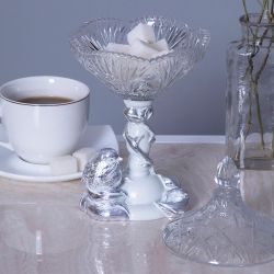 Сахарница стеклянная с крышкой Зарничка Свитти Белый