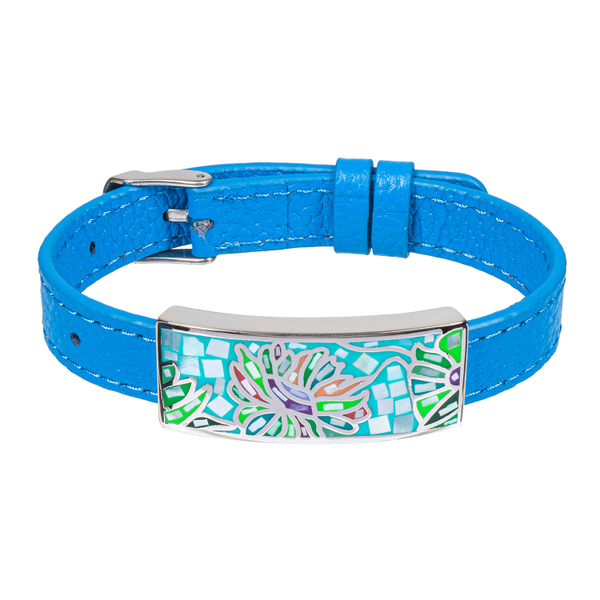 Браслет Fiore Luna на голубом кожаном ремешке CB03598-16A