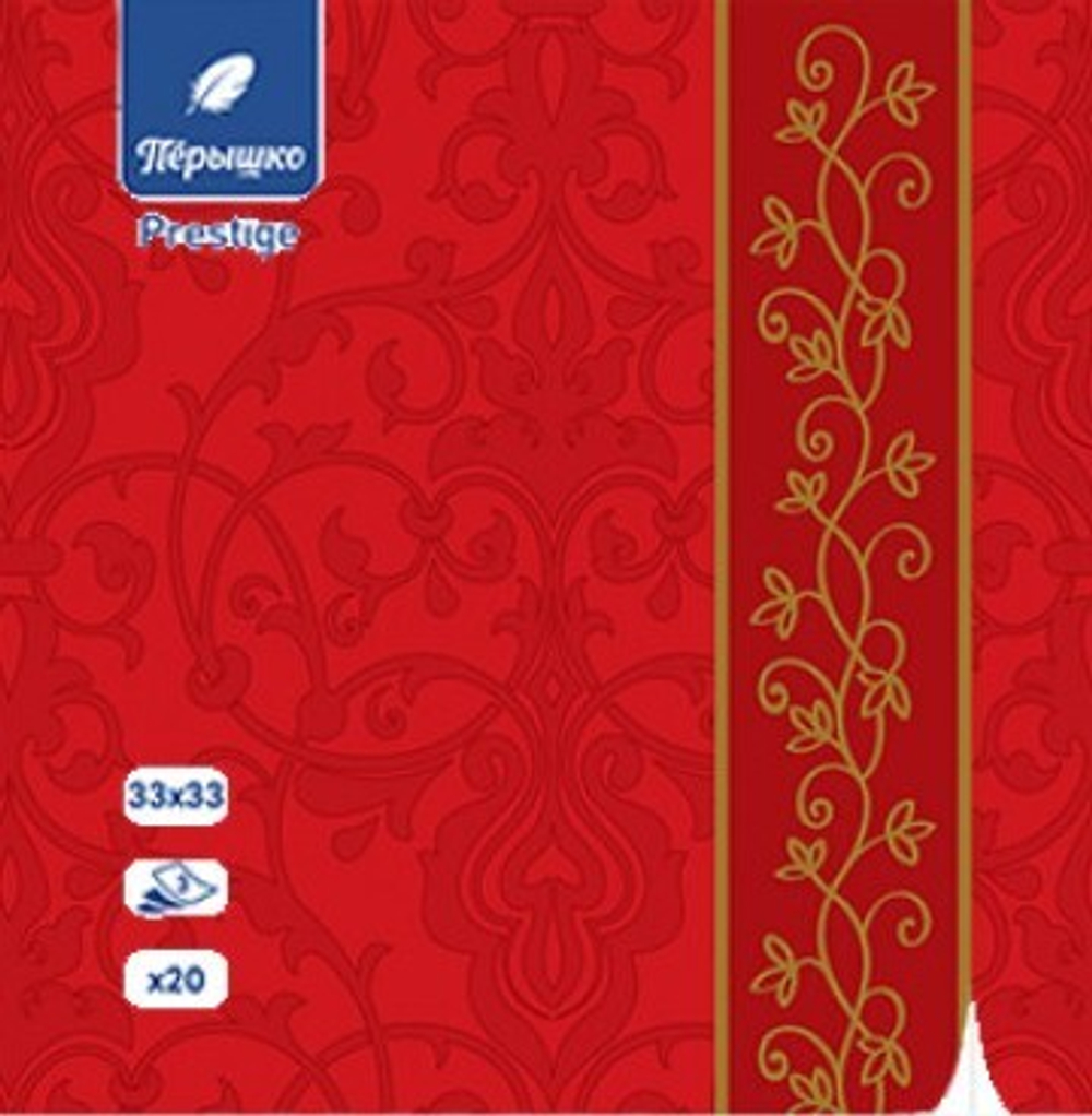 Pero Prestige Салфетки 33*33см 3-сл Бордо1/20шт