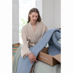 Покрывало двухстороннее из многослойного муслина джинсово-синего цвета из коллекции essential, 180х250 см