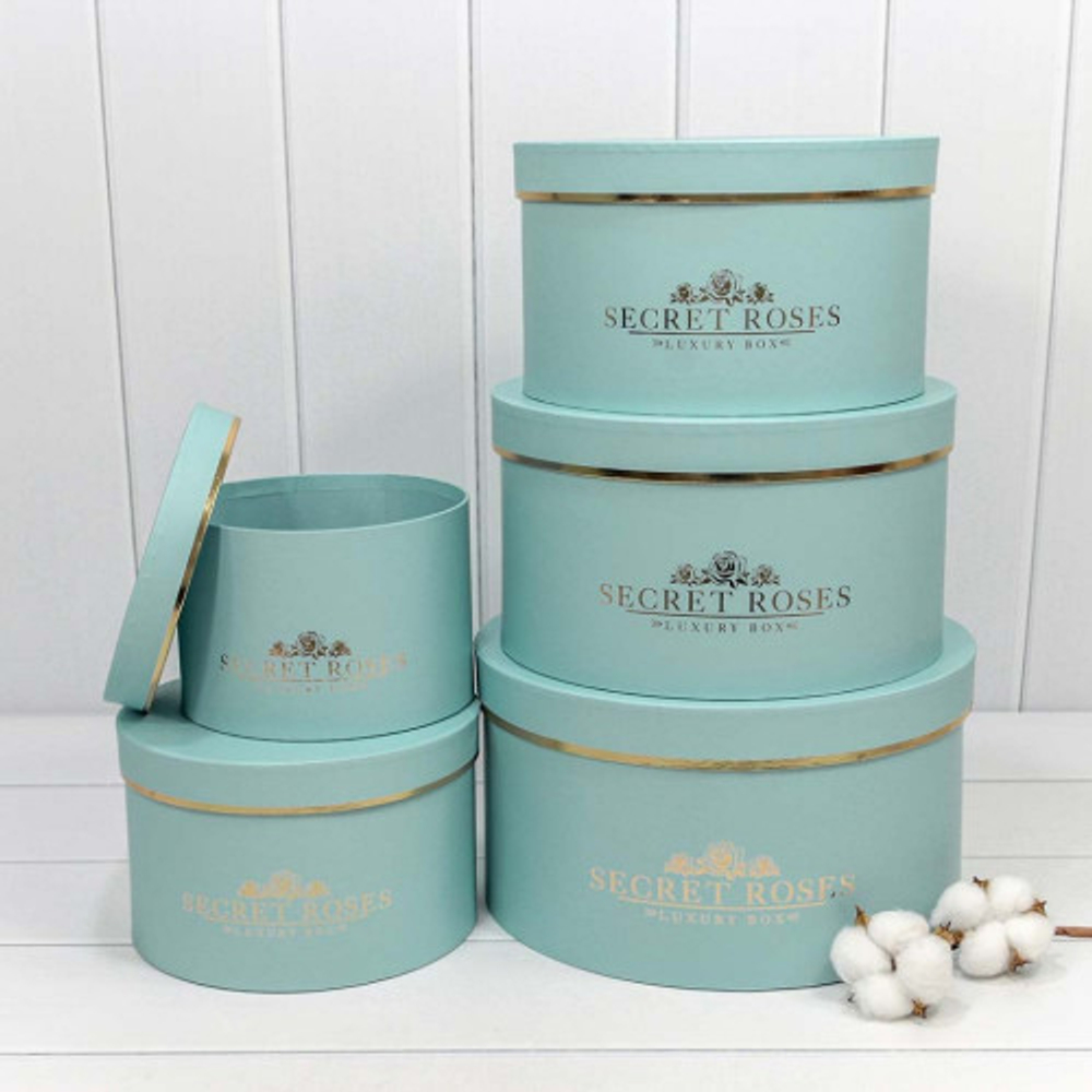 Коробка 30х16 см Набор 5 шт "Secret Roses" (Голубой)