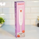 Блендер погружной SA-6224WR, 400Вт, 1 скорость, стальная насадка, белый