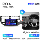 Teyes CC2 Plus 9"для KIA Rio 4 K3 2011-2015 (прав)