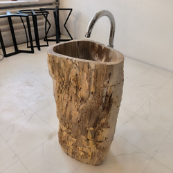 Раковина напольная из окаменелого дерева ODN-04181 (45*35*90 см)