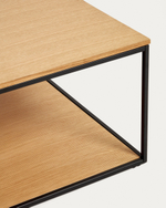 Yoana Журнальный столик из дубового шпона и черного металла 80 x 80 см