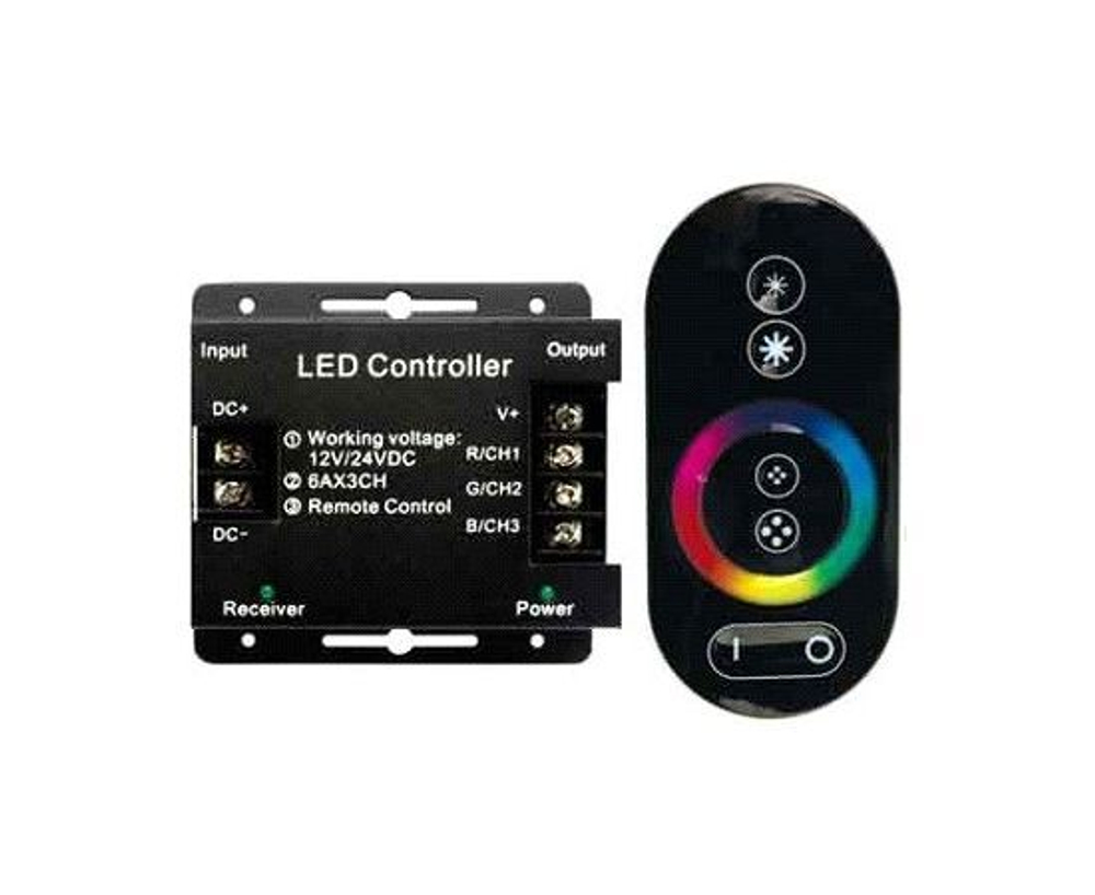 Контроллер Ecola LED RGB 216W/12V (432W/24V) с кольцевым сенсорным радиопультом