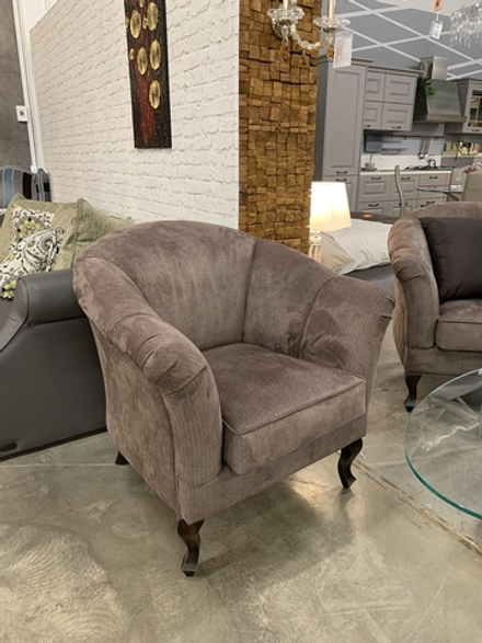 Кресло Epoque Colin Италия, отделка - нат. кожа с напылением ткани и массив с тонировкой, XXCOL101SB/61945