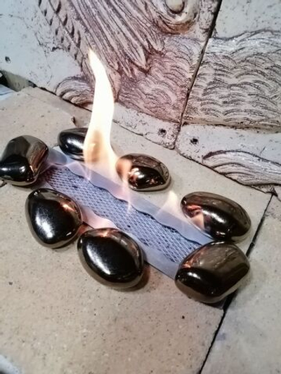 камни керамические для биокамина золотистые, 7 шт. 3-5см