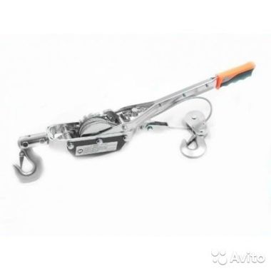 Лебедка рычажная тяговая с дополнительным спусковым механизмом, 4т (двойное зубч. колесо, диаметр троса-5мм, длина троса- 1.75/3.5м) Forsage F-TRK8041-4