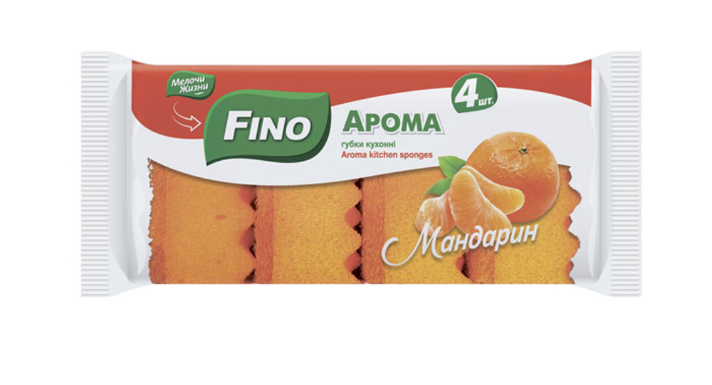 Губки Кухонные Аромат Мандарин 4 шт 0487