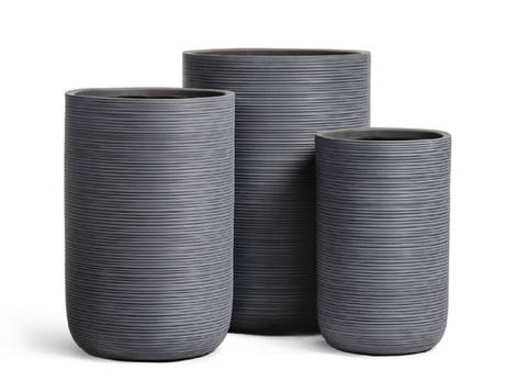 Кашпо TREEZ ERGO - TreeLine - Высокий цилиндр - Дымчато-серый бетон