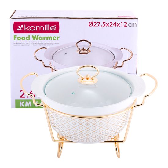 Мармит керамический круглый 2,6 л. Kamille KM-6418