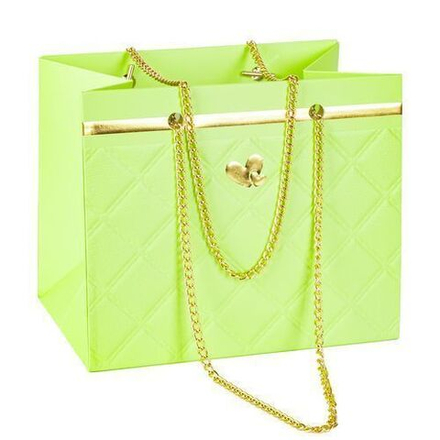 Пакет-сумка с цепочкой 18*12*15 ЗЕЛЕНЫЙ