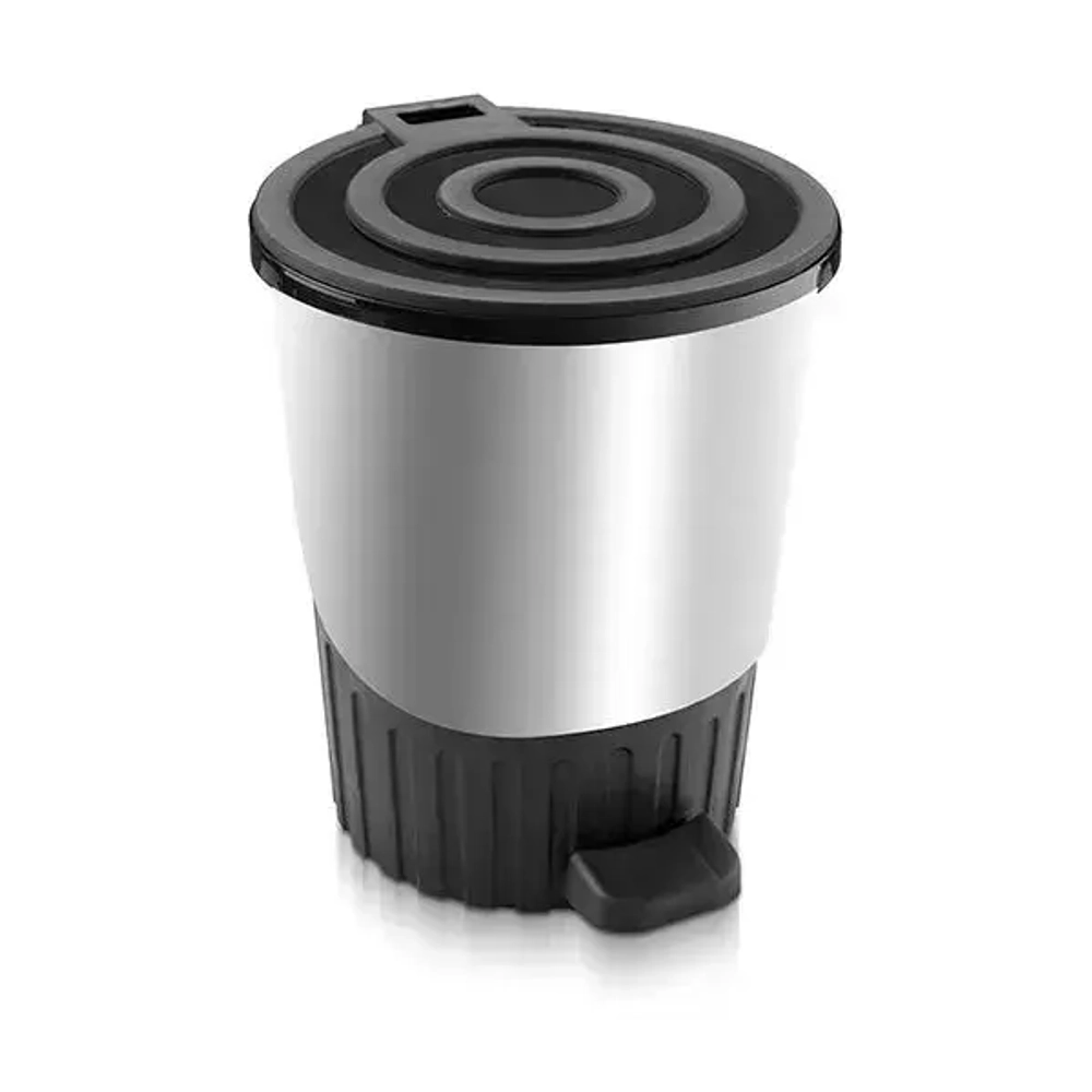 Ведро мусорное с педалью 26 л сереброшт