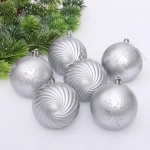 Новогодние шары «Изящные узоры» 8 см (набор 9 шт), Серебро