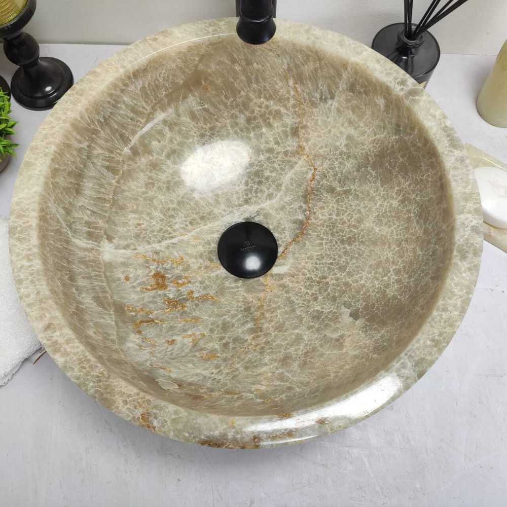 Раковина из оникса Bowl Grey TinLip BO-60605 1.9cm 40*40*15
