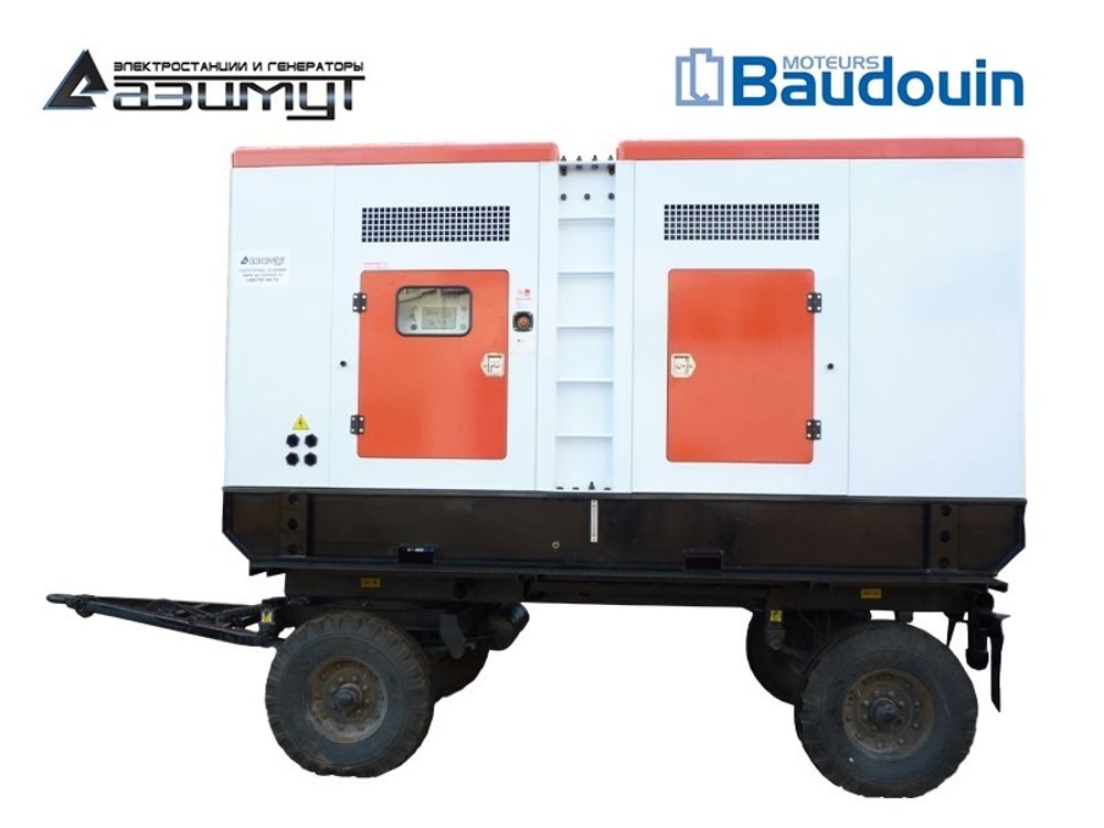 Дизельный генератор Азимут ЭД-600-Т400-2РКМ9 Baudouin на шасси в кожухе с автозапуском