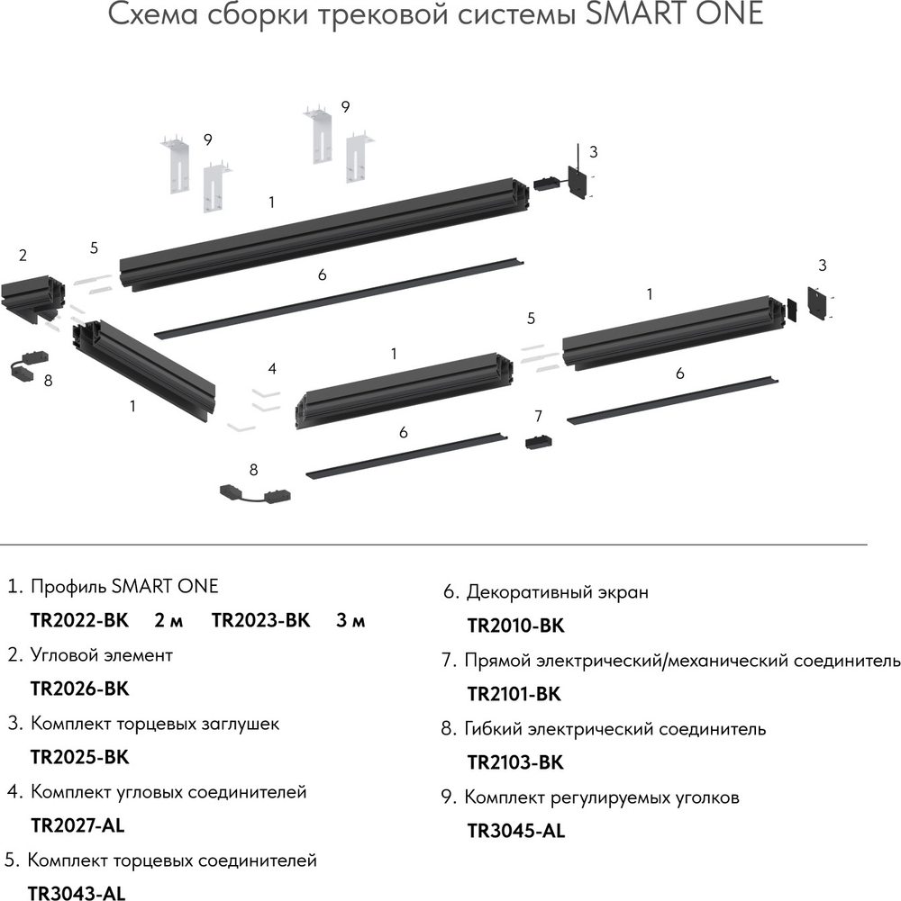 Угловой элемент 90 трека Denkirs Smart One TR2026-BK