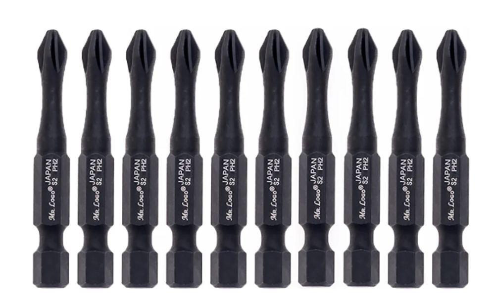 Биты Mr. LOGO, PH2-50, торсионные s2 (10шт) БЛИСТЕР