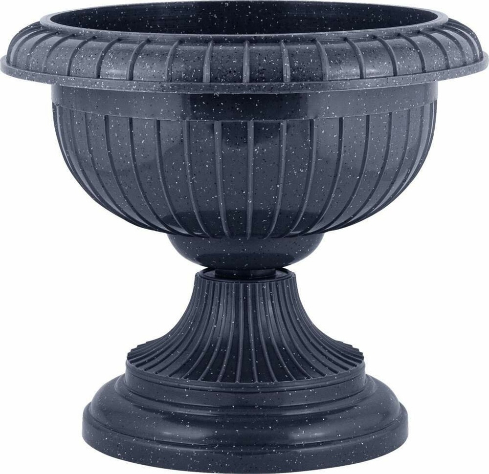 Вазон на ножке большой D395мм, темный камень