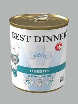 BEST DINNER Vet Profi Консервы для собак при избыточном весе с говядиной 0,34 кг