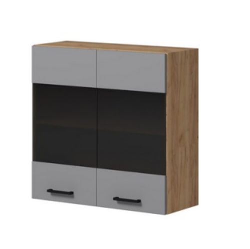 Alisa grey - Шкаф навесной 800 стекло