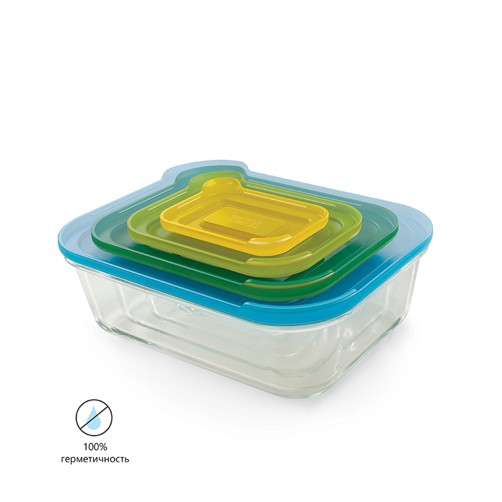 Набор из 4-х контейнеров Nest стеклянный