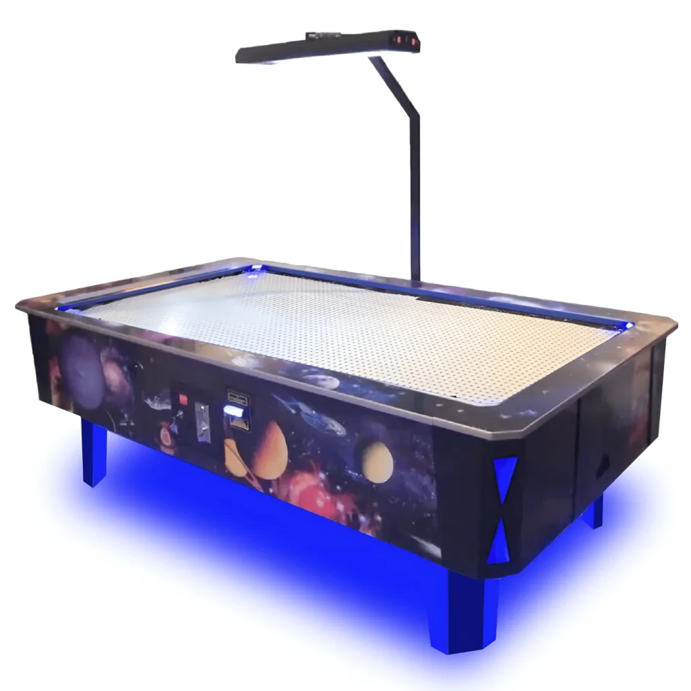 Аэрохоккей Premium комплектация (220*120*75 см.) стальное поле + лампа + доп. подсветка