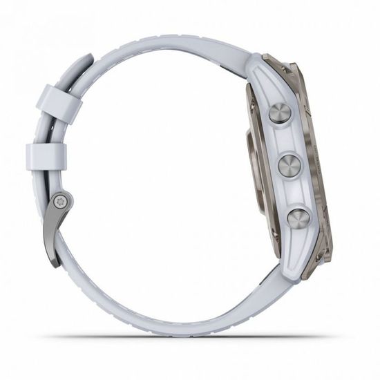Умные часы Garmin EPIX PRO (Gen 2) Sapphire Edition 51 мм, титановый белый, DLC, белый силиконовый ремешок